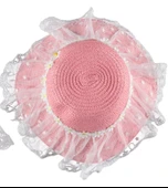 Kız Çocuk Hasır Fötr Şapka Çanta Kombin Set Sagoma Tasarım Model 4/8 YAŞ - 8