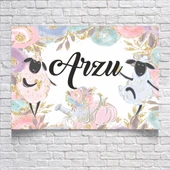 Sevimli Koyunlar Temalı Doğum Günü Afişi 70X100 cm - 1