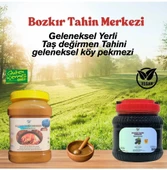 Bozkır tahin Merkezi Yerli Altın susam tahini 935 Gr & Köy Üzüm Pekmezi 950 Gr (doğal& katkısız) - 1