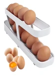 Otomatik 2 Katlı Buzdolabı Yumurta Organizeri - Yumurta Saklama Kabı - 14 Yumurta Kapasiteli - 2