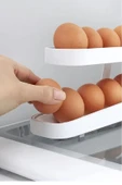 Otomatik 2 Katlı Buzdolabı Yumurta Organizeri - Yumurta Saklama Kabı - 14 Yumurta Kapasiteli - 4