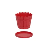 LİDER BÜYÜK YUVARLAK SAKSI VE ALTLIĞI (KIRMIZI) - 1