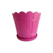 LİDER BÜYÜK YUVARLAK SAKSI VE ALTLIĞI (PEMBE) - 2