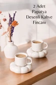 Mithra Life 2 Adet 95 ML Papatya Şekilli Seramik Beyaz Türk Kahvesi Fincan Takımı MIT1157 - 3