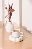 Mithra Life 95 ML Papatya Şekilli Seramik Beyaz Türk Kahvesi Fincan Takımı MIT1156 - 6