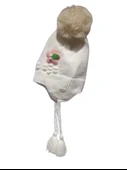 ÇİÇEK NAKIŞLI PONPONLU KIZ BERE - 2