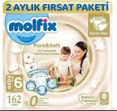 Molfix Pure&Soft 6 Beden Extra Large 162'li Bebek Bezi - 1