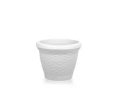 Omnipazar SO-HS02 Plastik Hasır Desenli Dekoratif Saksı 6 Litre No 2 - 1