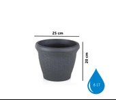 Omnipazar SO-HS02 Plastik Hasır Desenli Dekoratif Saksı 6 Litre No 2 - 7