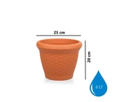 Omnipazar SO-HS02 Plastik Hasır Desenli Dekoratif Saksı 6 Litre No 2 - 11