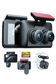 Araç İçi HD Kamera Video Kaydedici 3 Kamera 1080P Full HD Araç Kamerası WDR G-Sensor 5Mp Büyük Ekran - 1