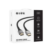 S-LINK SLX-HD4K10, 4K UHD, HDMI v2.0, 10mt. 30Hz. Metal Uçlu, Kablo - 4