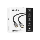 S-LINK SLX-HD4K15, 4K UHD, HDMI v2.0, 15mt. 30Hz. Metal Uçlu, Kablo - 4