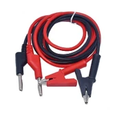 1000V 12A Krokodil Banana Kablo Çifti 1 Metre Yüksek Akım Probu Multimetre Güç Kaynağı Test thumbnail 2