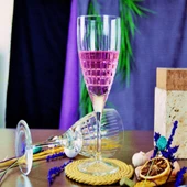 Decocia Kesme Kristal Beyaz ve Rose Şarap Kadeh 6 Adet 230cc - 2