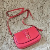Fuşya Pembe Mini Tokalı Omuz Çantası - 4