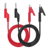 1000V 12A Krokodil Banana Kablo Çifti 1 Metre Yüksek Akım Probu Multimetre Güç Kaynağı Test thumbnail 1
