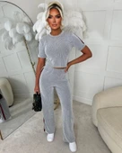 Kadın Ottoman Kumaş şerit Detaylı Ikili Takım thumbnail 1