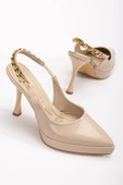 Essie Kadın Nude Rugan Platformlu Sivri Burunlu Kalın Topuklu Ayakkabı thumbnail 2