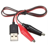 Usb Erkek Krokodil Çevirici Kablo - 5V Kaynak Test Kablosu 60Cm Max 2A thumbnail 1