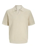 Jack Jones Bluolıver Knıt Splıt Neck Erkek Tiriko Polo Yaka Tişört 12275521 - 1