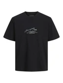 Jack Jones Manchester Scrıpt Loose Fit Erkek Tişört 12273373 - 1