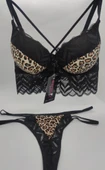 Leopar Desenli Destekli Sütyen Takımı 75 beden thumbnail 2