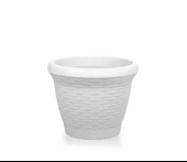 Omnipazar SO-HS04 Plastik Hasır Desenli Dekoratif Saksı 15 Litre No 4 - 5
