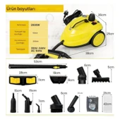 Ozmik Hw618-b Çok Amaçlı Süpürge El Tipi Buharlı Temizleyici Zemin Halı Kanepe, Döşeme, Araba, 2.0l thumbnail 4