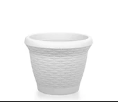 Omnipazar SO-HS06 Plastik Hasır Desenli Dekoratif Saksı 42 Litre No 6 - 1