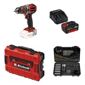 Einhell Tp-Cd 18/50 Li-I Bl Solo Akülü Vidalama + 1 x 4 Ah Akü ve 103 Parça Uç Seti (Çanta Dahil) - 1