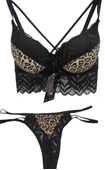 Leopar Desenli Destekli Sütyen Takımı 75 beden thumbnail 1