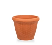 Omnipazar SO-HS05 Plastik Hasır Desenli Dekoratif Saksı 25 Litre No 5 - 1