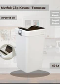 Çöp Kovası Bas Çek Mutfak Banyo Çöp Kutusu Beyaz 40 Litre - 1
