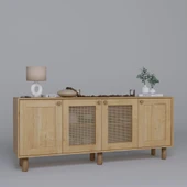 Midoser Bohem Serisi Natura 2 KAPAK Pvc Hasır Desen Ceviz - Meşe Konsol - 6