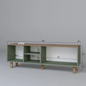 Midoser Bohem Serisi Natura Yeşil Pvc Hasır Desen Tv Ünitesi - 7