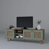 Midoser Bohem Serisi Natura Yeşil Pvc Hasır Desen Tv Ünitesi - 6