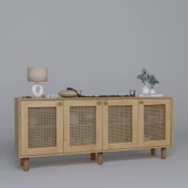 Midoser Bohem Serisi Natura Pvc Hasır Desen Ceviz - Meşe Konsol - 6