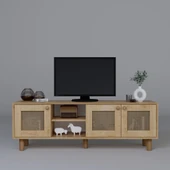 Midoser Bohem Serisi Natura Ceviz-Meşe Pvc Hasır Desen Tv Ünitesi - 5