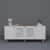 Midoser Bohem Serisi Natura 2 Kapak Pvc Hasır Desen Mat Beyaz Konsol - 4