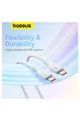 Baseus Pudding Serisi Hızlı Şarj ve Data Kablosu USB'den Type-c USB-C'ye 6 Amper 100W, 1,2m - 4