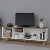 Midoser Bohem Serisi Garden Meşe - Beyaz Pvc Hasır Desen Tv Ünitesi - 4