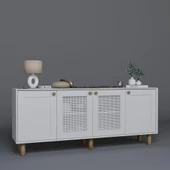 Midoser Bohem Serisi Natura 2 Kapak Pvc Hasır Desen Mat Beyaz Konsol - 5