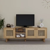 Midoser Bohem Serisi Natura Ceviz-Meşe Pvc Hasır Desen Tv Ünitesi - 1