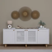 Midoser Bohem Serisi Natura 2 Kapak Pvc Hasır Desen Mat Beyaz Konsol - 1