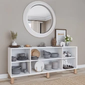 Midoser Bohem Serisi Natura 2 Kapak Pvc Hasır Desen Mat Beyaz Konsol - 3