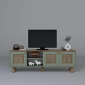 Midoser Bohem Serisi Natura Yeşil Pvc Hasır Desen Tv Ünitesi - 5