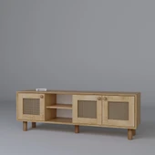 Midoser Bohem Serisi Natura Ceviz-Meşe Pvc Hasır Desen Tv Ünitesi - 6