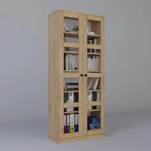 Midoser Lucas Cam Kapaklı Vitrin - Büfe - Kitaplık ve Çok Amaçlı Dolap ( AYARLANABİLİR RAF ) Ceviz - Meşe - 7