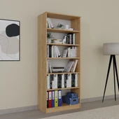 Midoser Lucas Cam Kapaklı Vitrin - Büfe - Kitaplık ve Çok Amaçlı Dolap ( AYARLANABİLİR RAF ) Ceviz - Meşe - 4